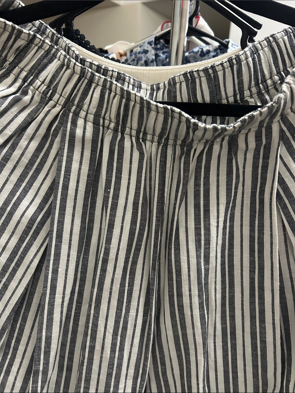 Apiece Apart Wide Leg Striped Linen-Blend Pants in Black and White Size M - Picture 6 of 7